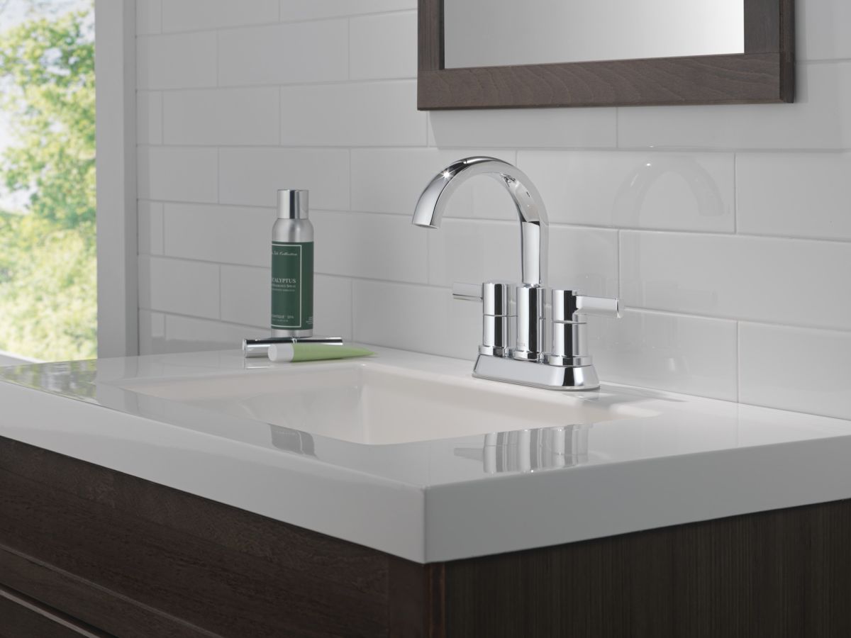 DELTA Albion  Two Handle Centerset Bathroom Faucet — Chrome