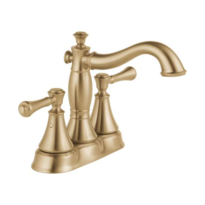 DELTA Cassidy Two Handle Centerset Bathroom Faucet - Metal Pop-Up — Champagne Bronze