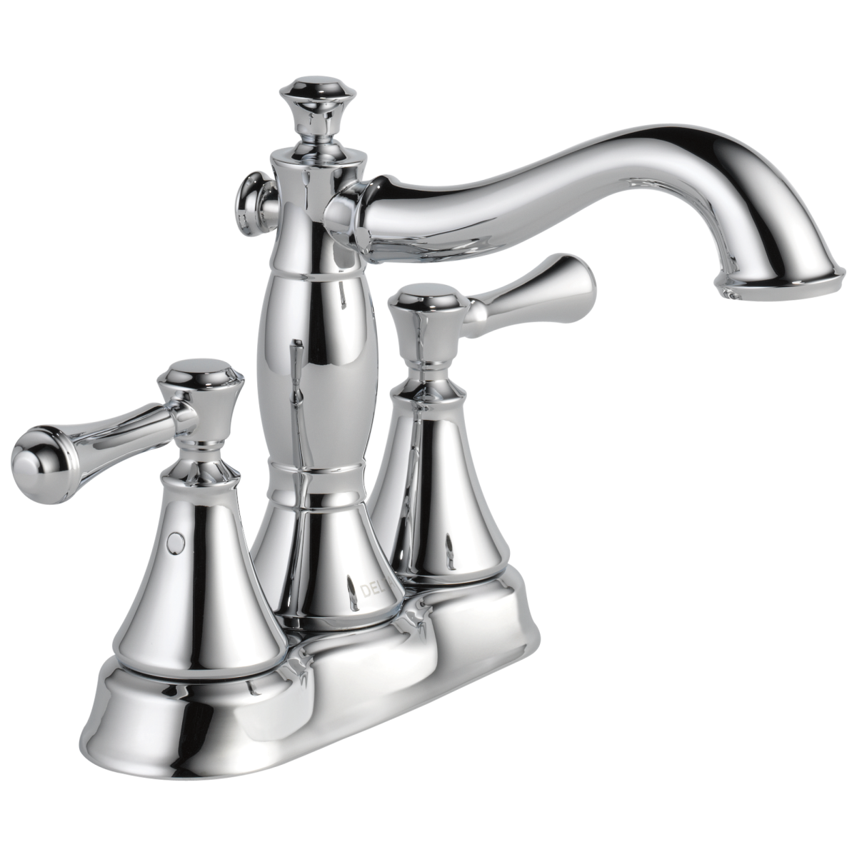 DELTA Cassidy Two Handle Centerset Bathroom Faucet - Metal Pop-Up — Chrome