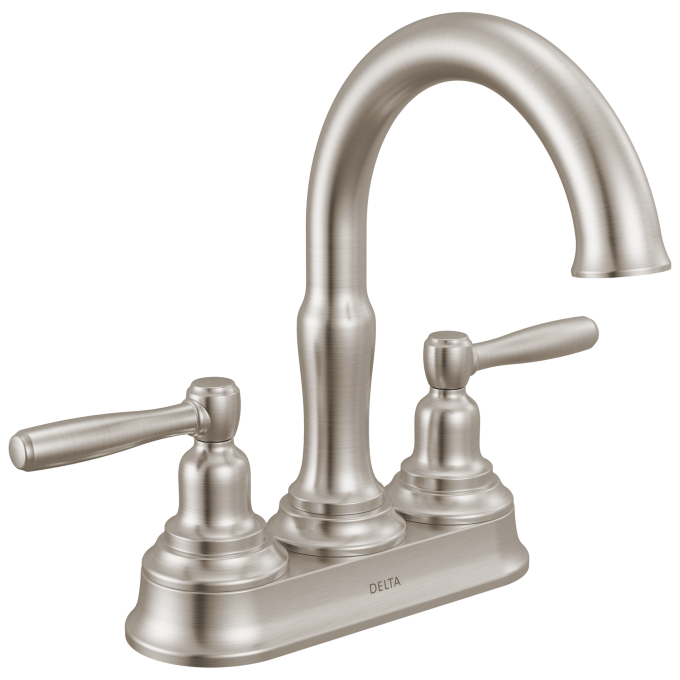 DELTA Roe Two Handle Centerset Bathroom Faucet — Stainless