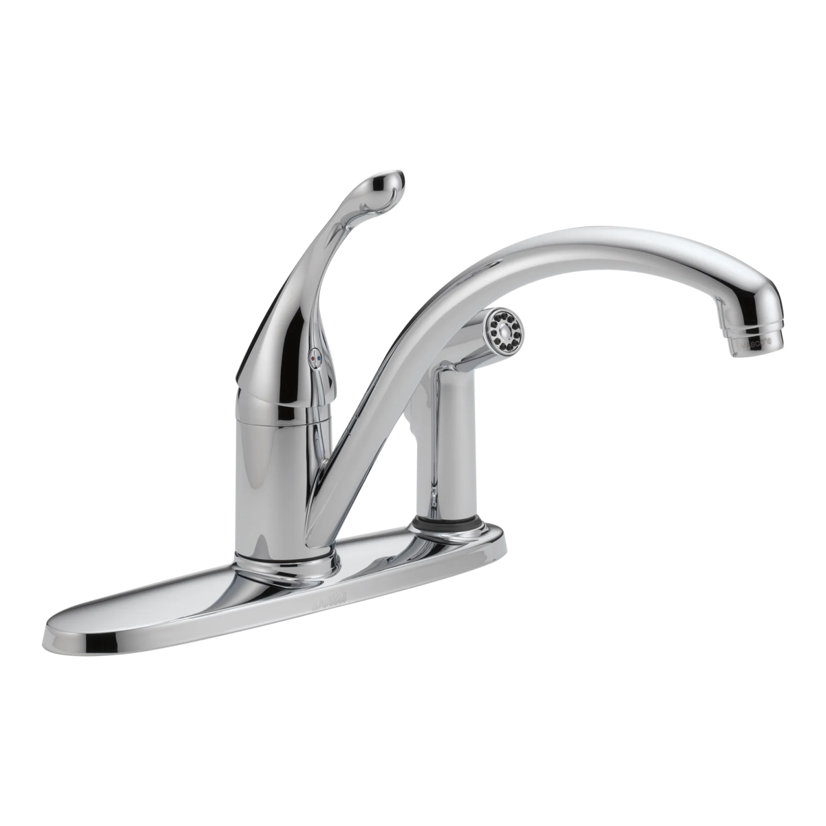 DELTA Collins Single Handle Kitchen Faucet with Integral Spray — Chrome