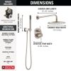 DELTA Modern Monitor 14 Series Shower with Raincan, Hand Shower & Rough Valve — Spotshield Brushed Nickel