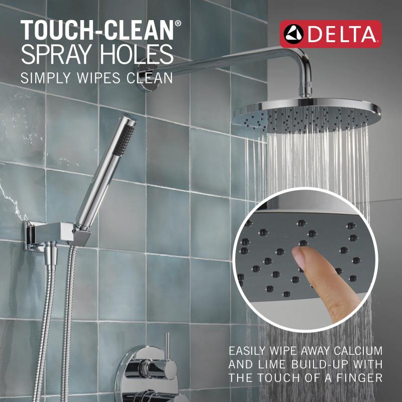 DELTA Modern Monitor 14 Series Shower with Raincan, Hand Shower & Rough Valve — Chrome
