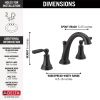 DELTA Woodhurst Two Handle Widespread Bathroom Faucet — Matte Black
