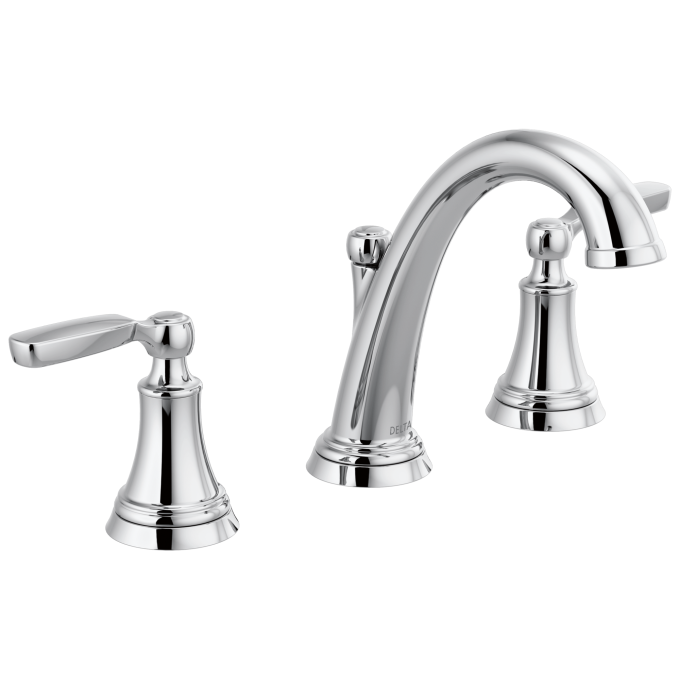 DELTA Woodhurst Two Handle Widespread Bathroom Faucet — Chrome