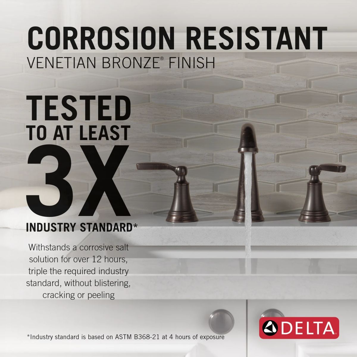 DELTA Woodhurst Two Handle Widespread Bathroom Faucet — Venetian Bronze