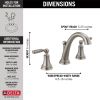DELTA Woodhurst Two Handle Widespread Bathroom Faucet — Stainless