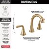 DELTA Kayra Two Handle Widespread Bathroom Faucet — Champagne Bronze