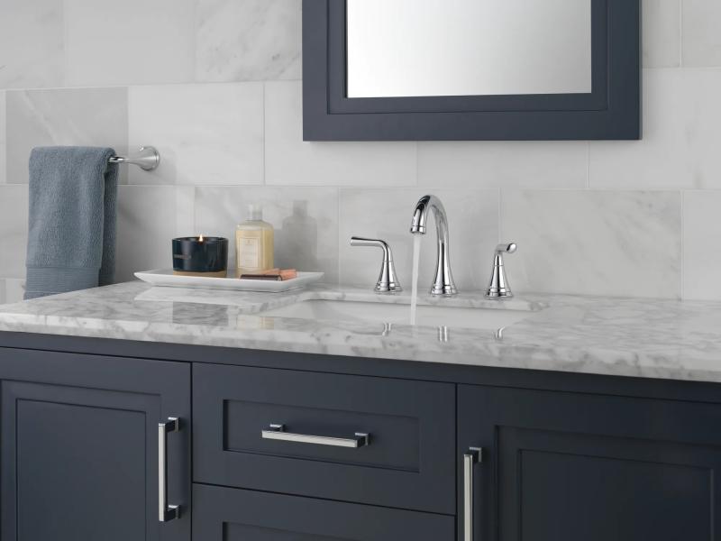 DELTA Kayra Two Handle Widespread Bathroom Faucet — Chrome