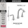 DELTA Kayra Two Handle Widespread Pull-Down Bathroom Faucet — Chrome