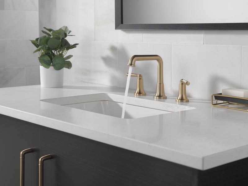 DELTA Saylor Two Handle Widespread Bathroom Faucet — Champagne Bronze
