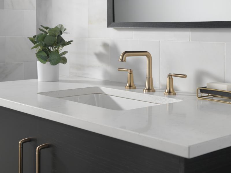 DELTA Saylor Two Handle Widespread Bathroom Faucet — Champagne Bronze