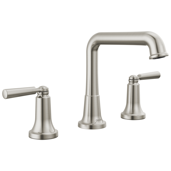 DELTA Saylor Two Handle Widespread Bathroom Faucet — Stainless