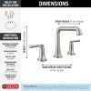 DELTA Saylor Two Handle Widespread Bathroom Faucet — Stainless