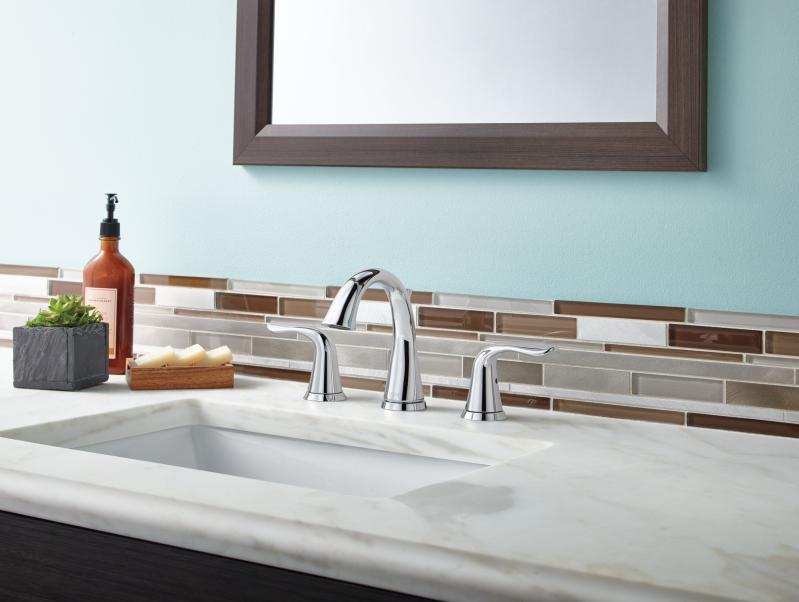 DELTA Lahara Two Handle Widespread Bathroom Faucet — Chrome