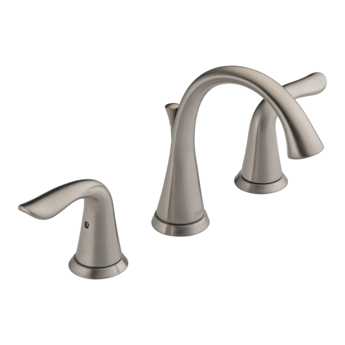 DELTA Lahara Two Handle Widespread Bathroom Faucet — Stainless