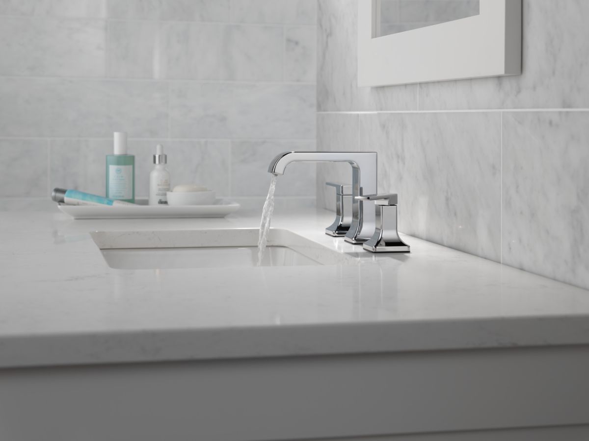 DELTA Velum Two Handle Widespread Bathroom Faucet — Chrome
