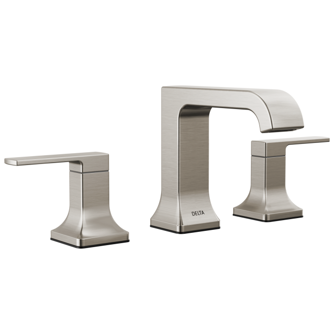 DELTA Velum Two Handle Widespread Bathroom Faucet — Stainless