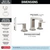 DELTA Velum Two Handle Widespread Bathroom Faucet — Stainless