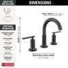 DELTA Altado Two Handle Widespread Bathroom Faucet — Matte Black