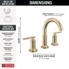 DELTA Altado Two Handle Widespread Bathroom Faucet — Champagne Bronze