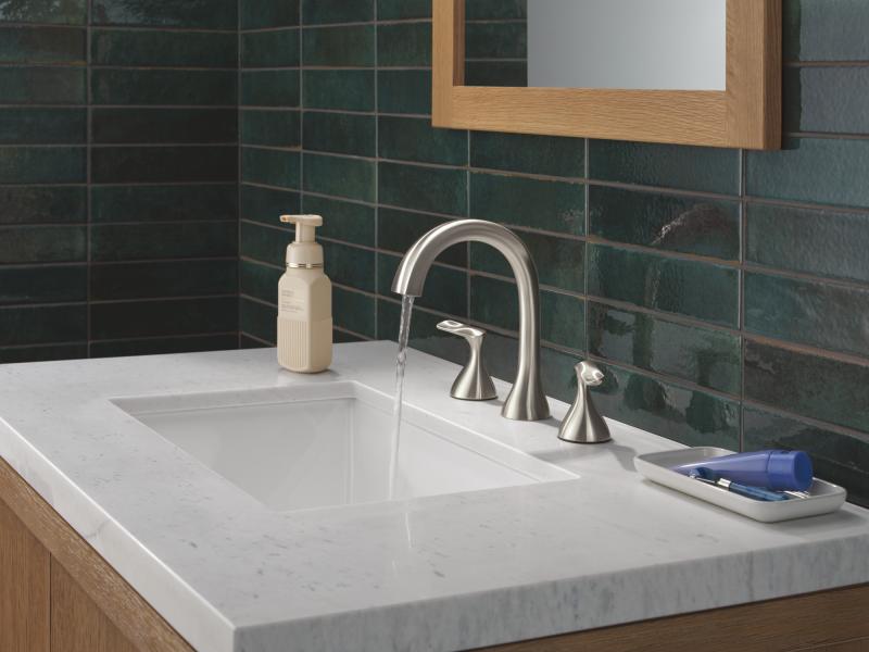 DELTA Bonacci Two Handle Widespread Bathroom Faucet — Lumicoat® Stainless