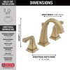 DELTA Dryden Two Handle Widespread Bathroom Faucet — Champagne Bronze