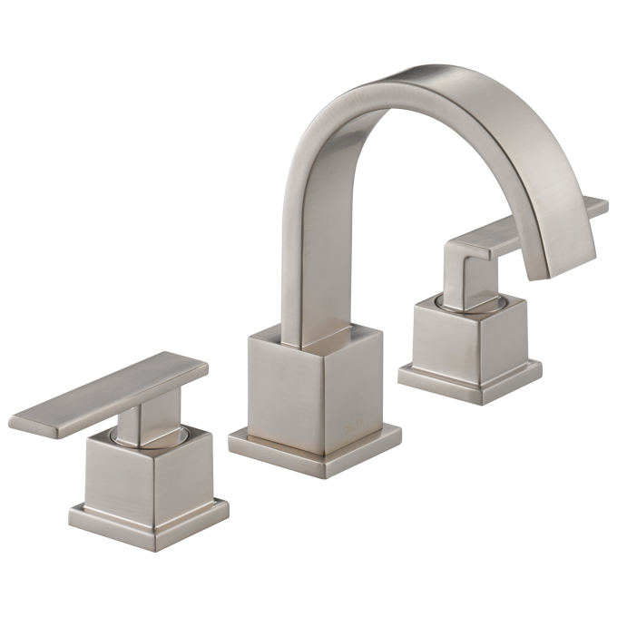 DELTA Vero Two Handle Widespread Bathroom Faucet — Stainless