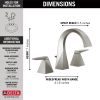 DELTA Trillian Two Handle Widespread Bathroom Faucet — Lumicoat® Stainless