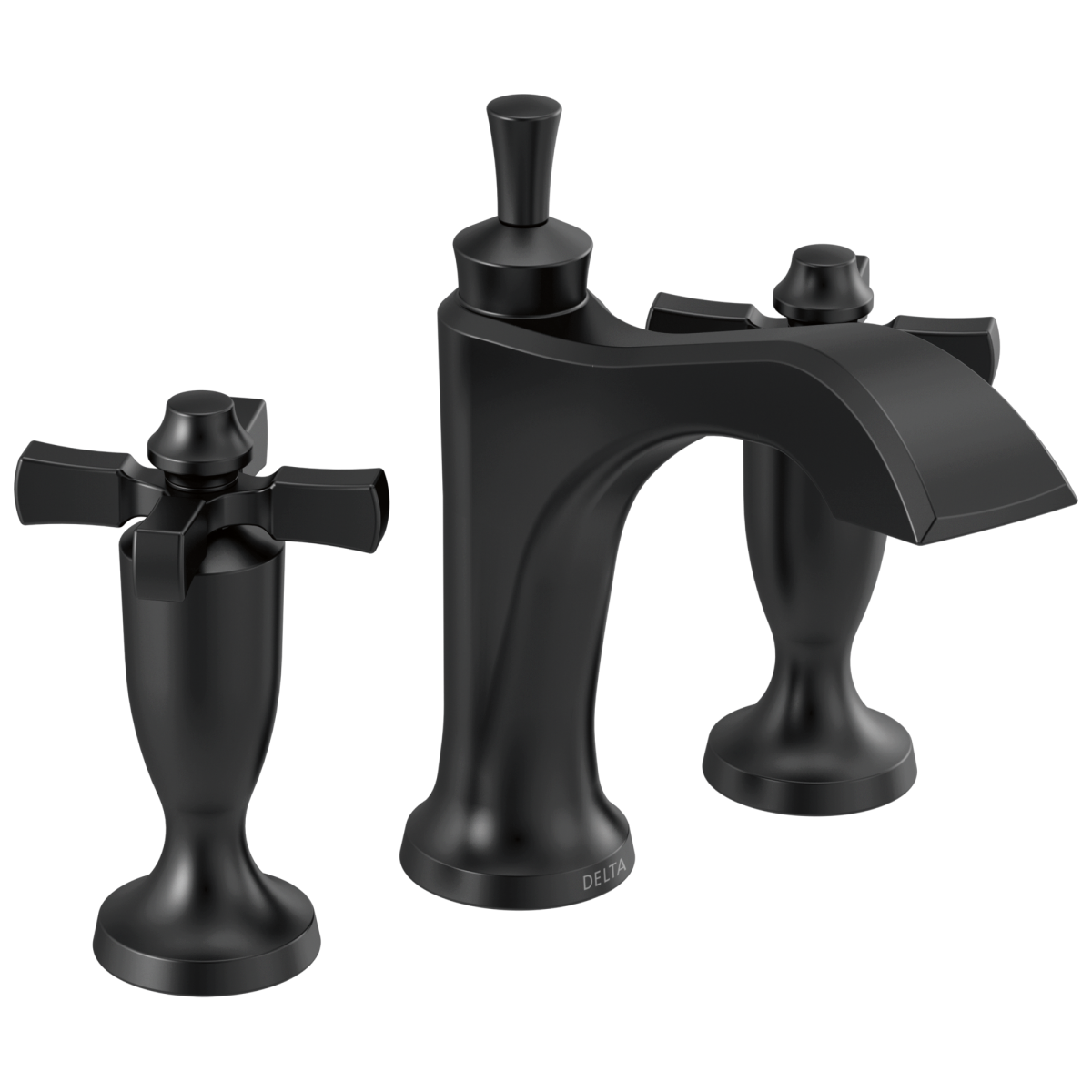 DELTA Dorval Two Handle Widespread Bathroom Faucet — Matte Black