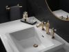 DELTA Dorval Two Handle Widespread Bathroom Faucet — Champagne Bronze / Porcelain