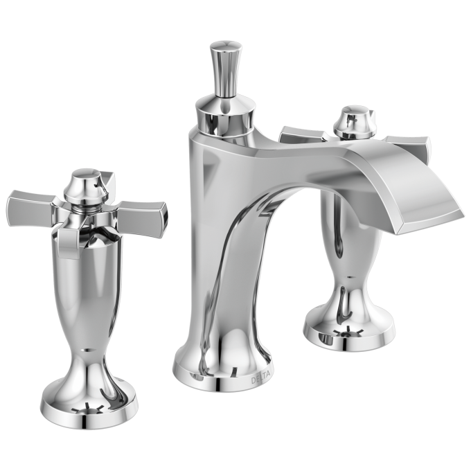 DELTA Dorval Two Handle Widespread Bathroom Faucet — Chrome