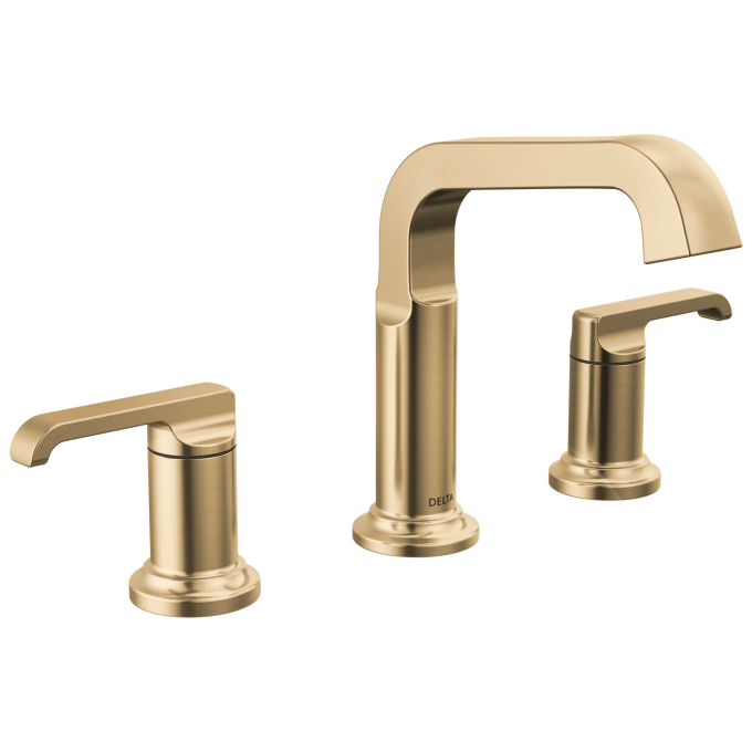 DELTA Tetra Two Handle Widespread Bathroom Faucet — Lumicoat® Champagne Bronze