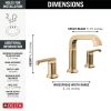 DELTA Tetra Two Handle Widespread Bathroom Faucet — Lumicoat® Champagne Bronze