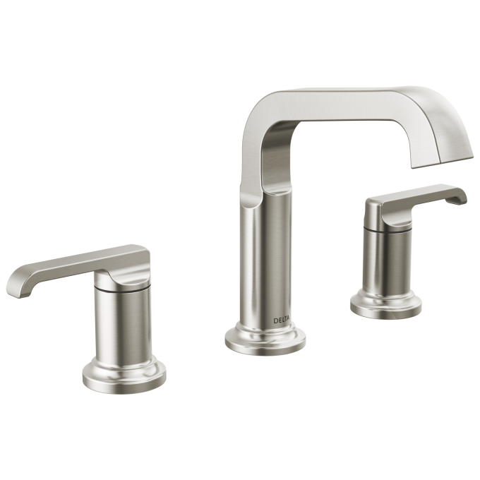 DELTA Tetra Two Handle Widespread Bathroom Faucet — Lumicoat® Stainless