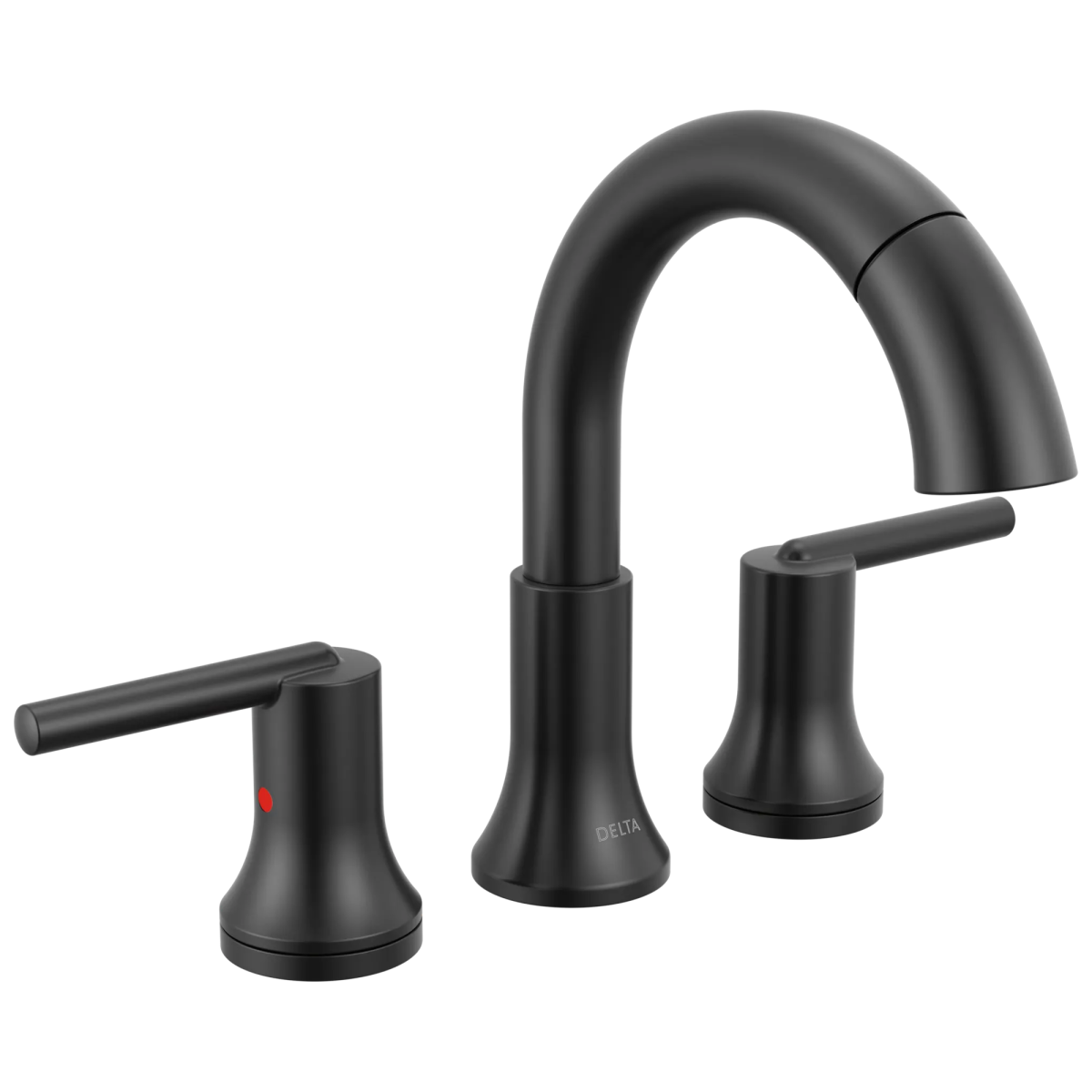 DELTA Trinsic Two Handle Widespread Pull Down Bathroom Faucet — Matte Black