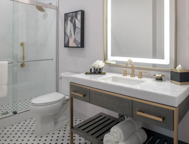 DELTA BathSafety 18" Contemporary Decorative ADA Grab Bar — Champagne Bronze