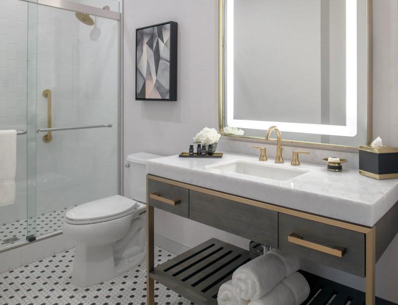 DELTA BathSafety 18" Contemporary Decorative ADA Grab Bar — Champagne Bronze
