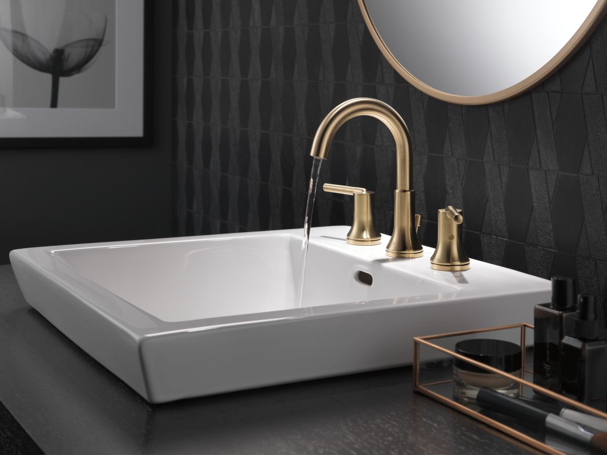 DELTA Trinsic Two Handle Widespread Bathroom Faucet — Champagne Bronze
