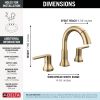 DELTA Trinsic Two Handle Widespread Pull Down Bathroom Faucet — Champagne Bronze
