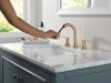 DELTA Trinsic Two Handle Widespread Pull Down Bathroom Faucet — Champagne Bronze