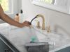 DELTA Trinsic Two Handle Widespread Pull Down Bathroom Faucet — Champagne Bronze