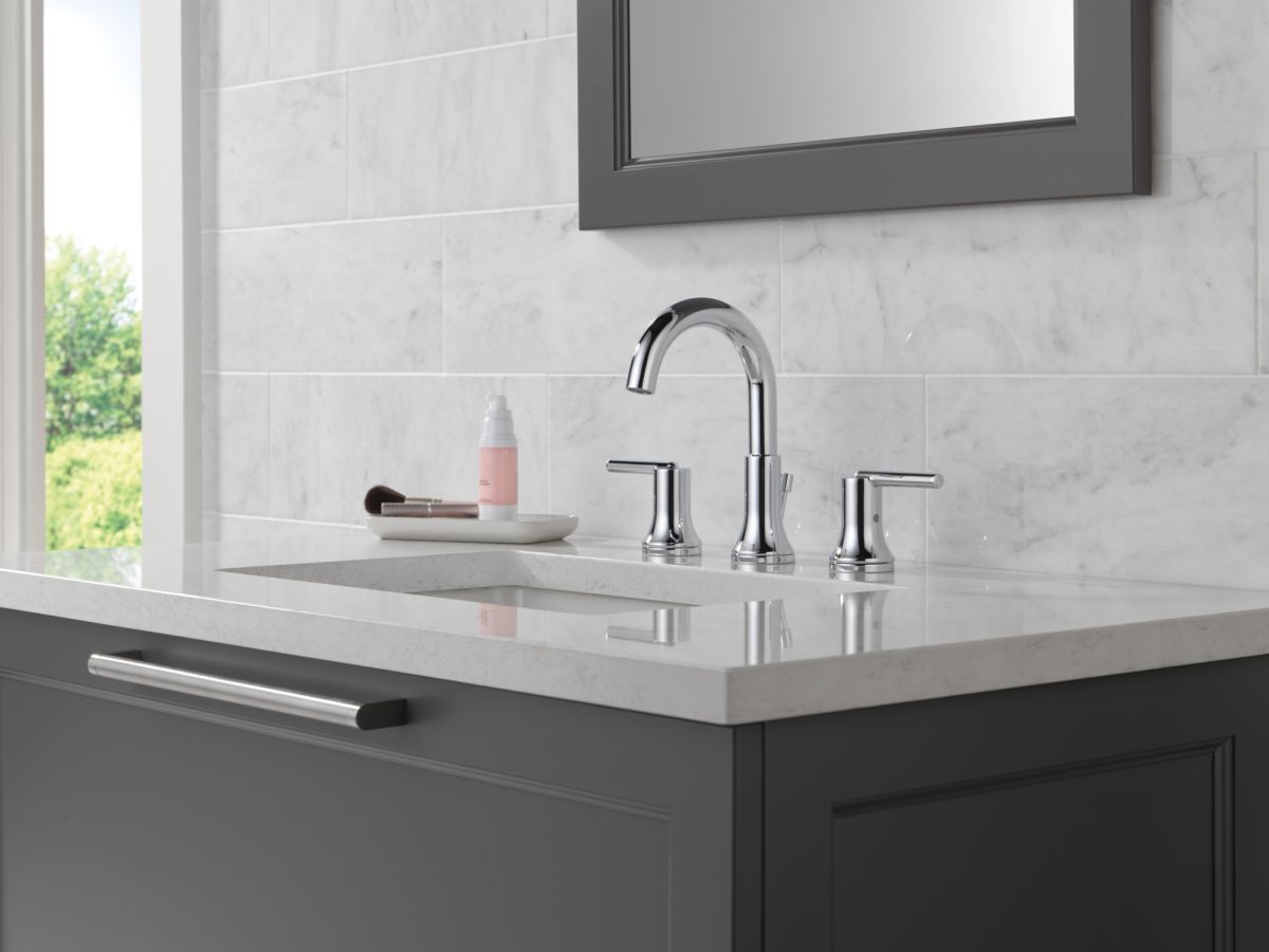 DELTA Trinsic Two Handle Widespread Bathroom Faucet — Chrome