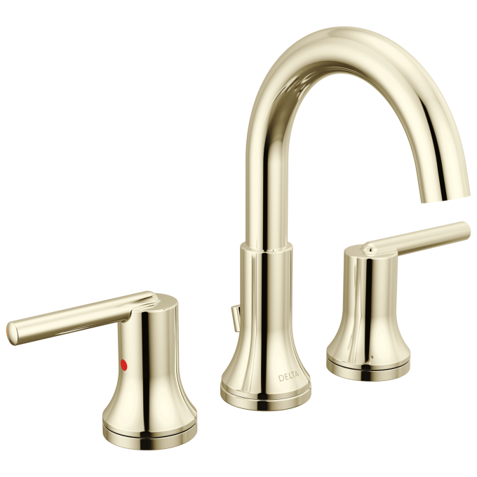 DELTA Trinsic Two Handle Widespread Bathroom Faucet — Polished Nickel