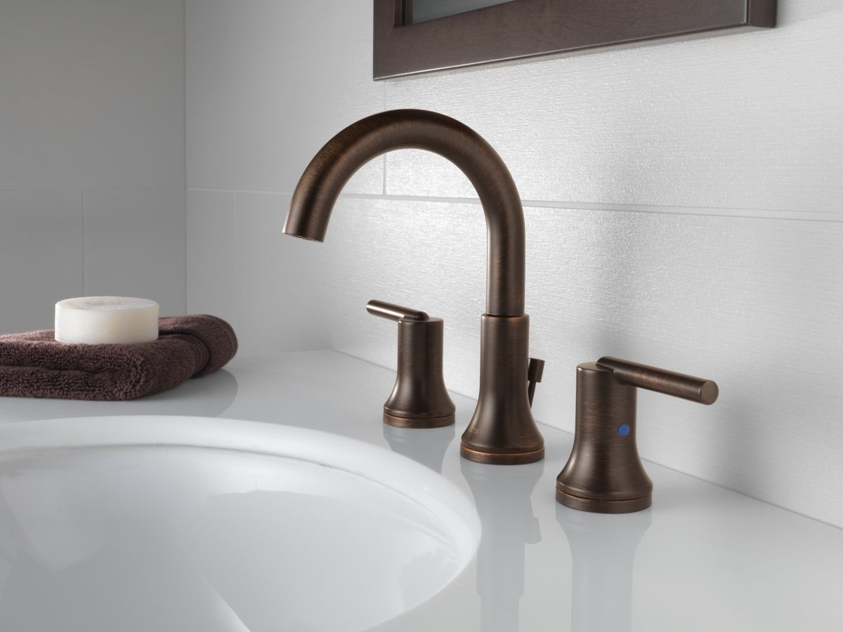 DELTA Trinsic Two Handle Widespread Bathroom Faucet — Venetian Bronze