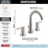 DELTA Trinsic Two Handle Widespread Bathroom Faucet — Stainless