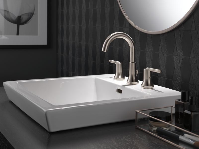 DELTA Trinsic Two Handle Widespread Bathroom Faucet — Stainless