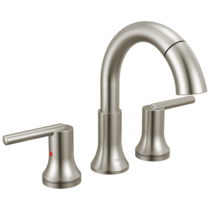 DELTA Trinsic Two Handle Widespread Pull Down Bathroom Faucet — Stainless