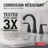 DELTA Lineax Two Handle Widespread Bathroom Faucet — Matte Black