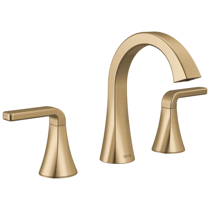 DELTA Lineax Two Handle Widespread Bathroom Faucet — Champagne Bronze